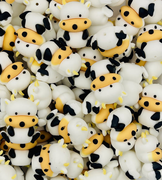 3D Cartoon Cow Beads