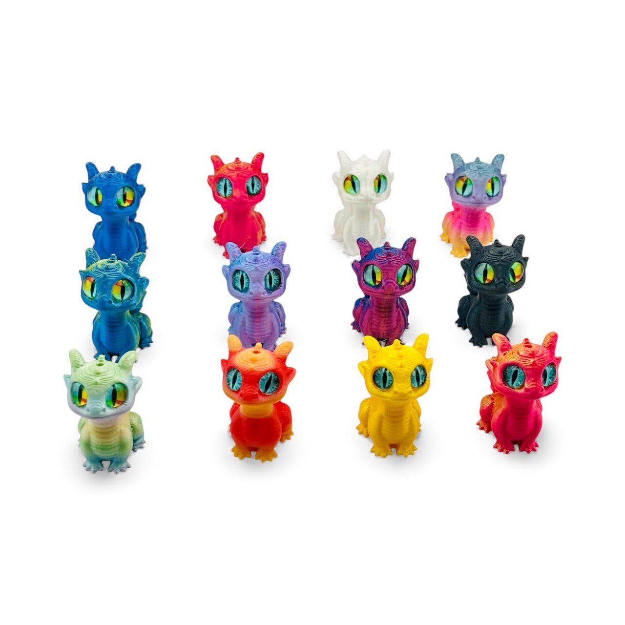 Big-Eye Dragon Beads – Printed Rainbow Mix