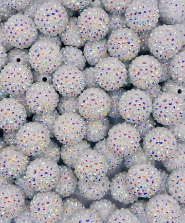 AB White Rhinestone Beads