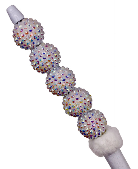 AB White Rhinestone Beads