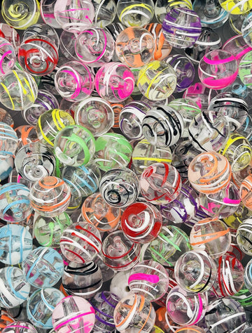 Multicolor Swirl Painted Clear Acrylic- 16mm