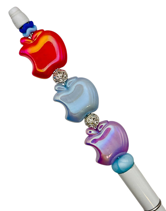 Iridescent Apple Acrylic Beads – Pastel Teacher Gift Beads for Pens & DIY Crafts
