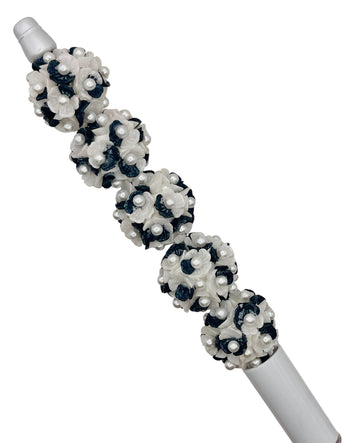 Black & White Floral Pearl Beads