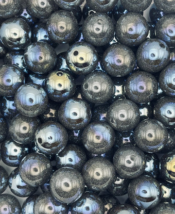 Black Glitter Beads