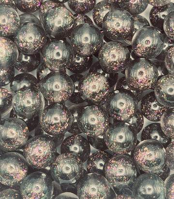 Midnight Confetti Glitter Beads – Black Color Shift Acrylic Beads for Pens