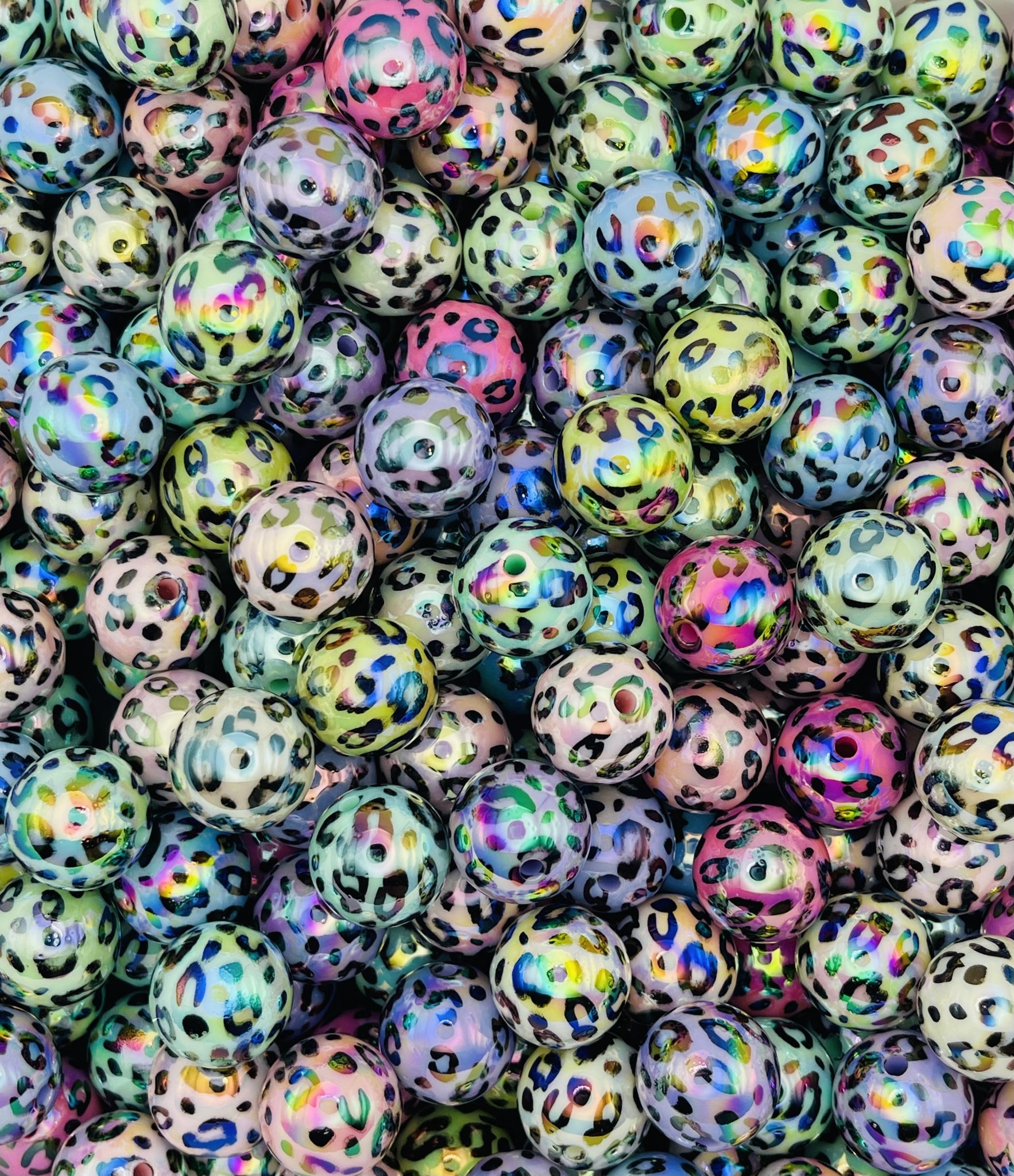 Iridescent Leopard Print Beads