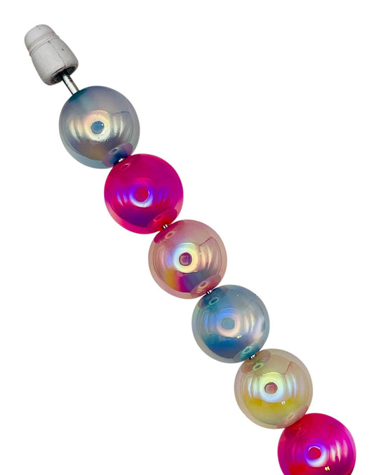 Cat Eye Pink Shimmer Beads – Glossy Color Shift Acrylic Beads