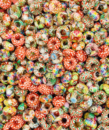 Peppermint Wonderland Spacer Beads: Festive Christmas Mix for Holiday Crafts