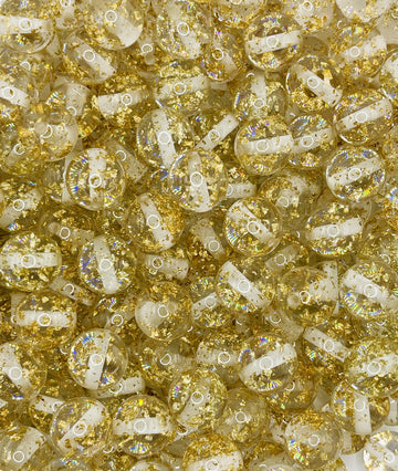 Clear Beads with Floating Gold Foil | Elegant, Eye-Catching & Perfect for Jewelry & Accessories.