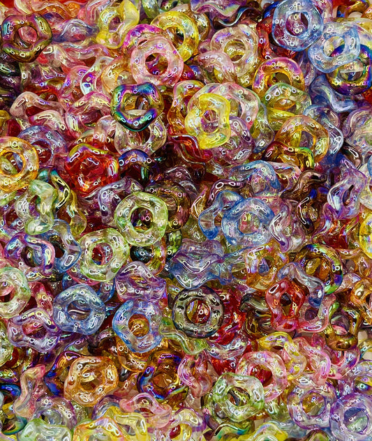Clear Colorful Wavy Spacer Beads