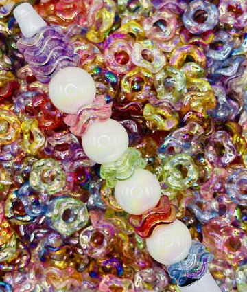 Clear Colorful Wavy Spacer Beads