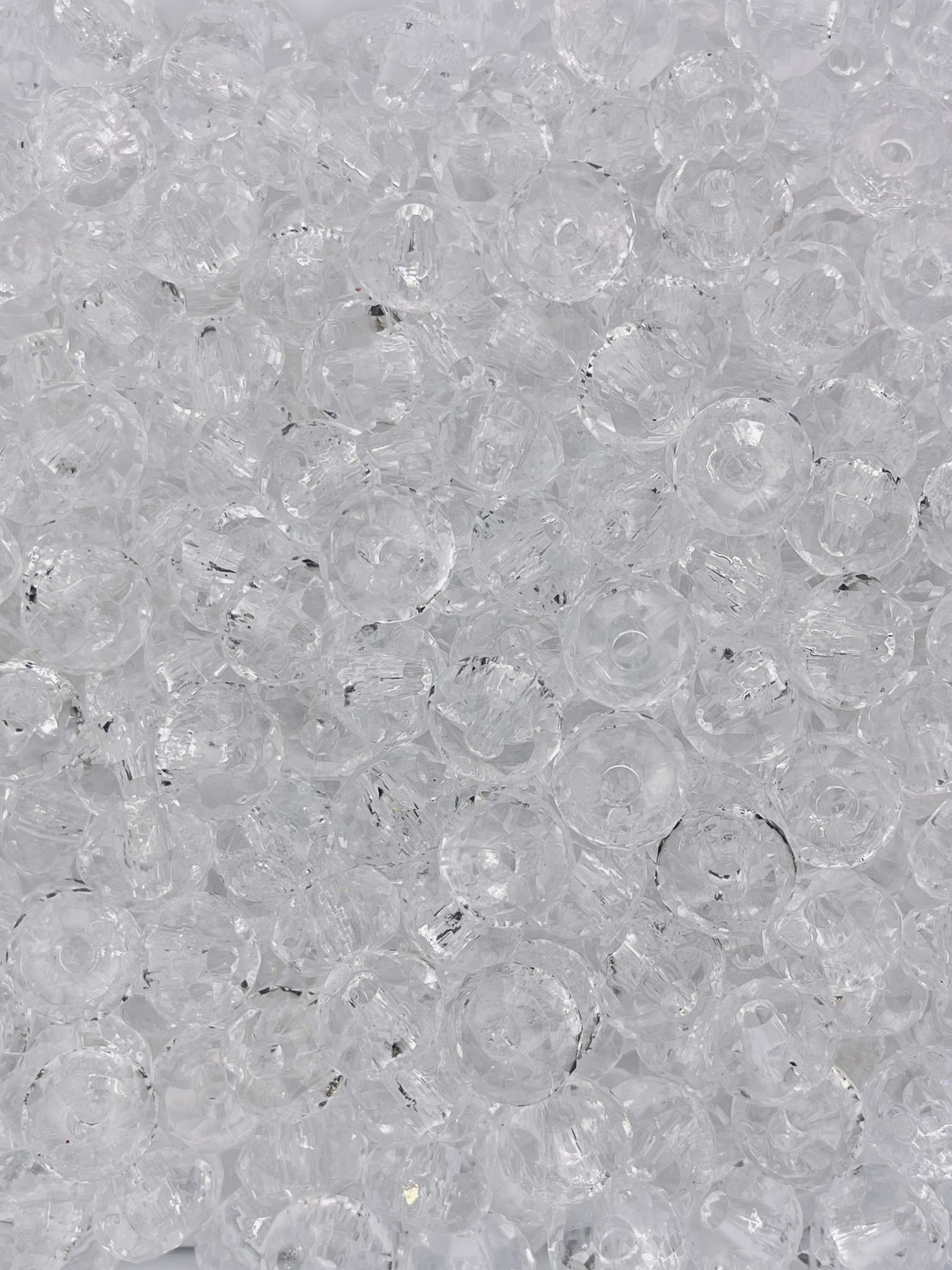 Crystal-Like Faceted Spacer Beads – Elegant Clear Beads for DIY Pens & Jewelry