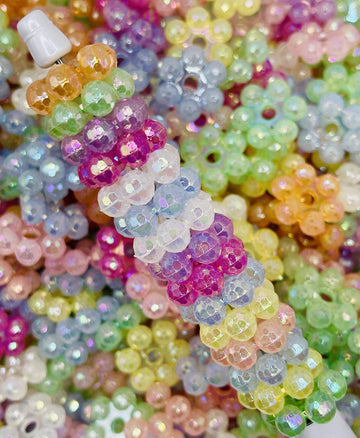 Colorful Faceted Flower Spacer Beads