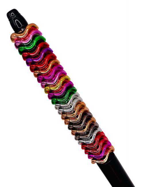 Colorful Metallic Wavy Spacer Beads – Fits Beadable Pens