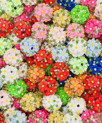 Colorful Rhinestone Flower Beads