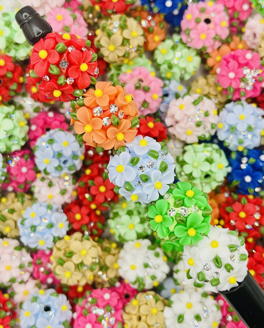 Colorful Rhinestone Flower Beads
