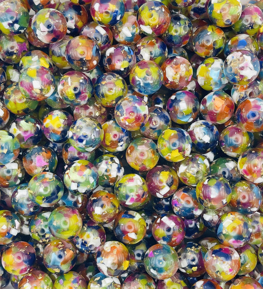 Confetti Beads with Gold Flakes