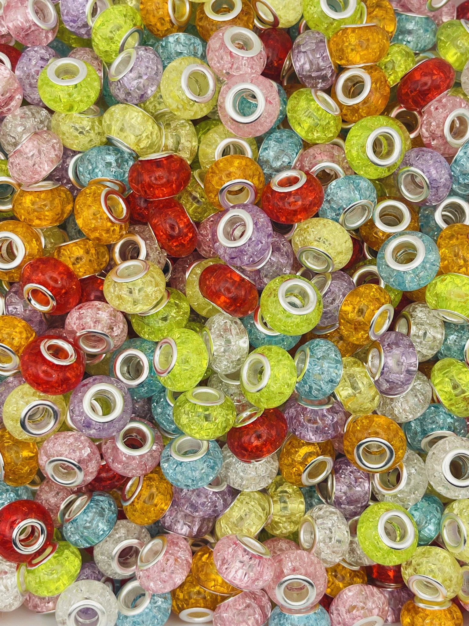 Crackle Glass Spacer Bead Mix