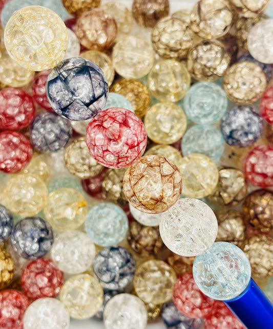 Golden Earth Crackle Beads - Luxurious 20mm Crafting Gems