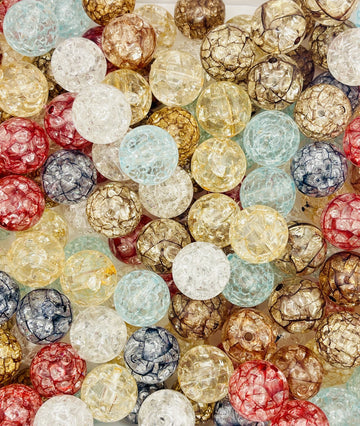 Golden Earth Crackle Beads - Luxurious 20mm Crafting Gems