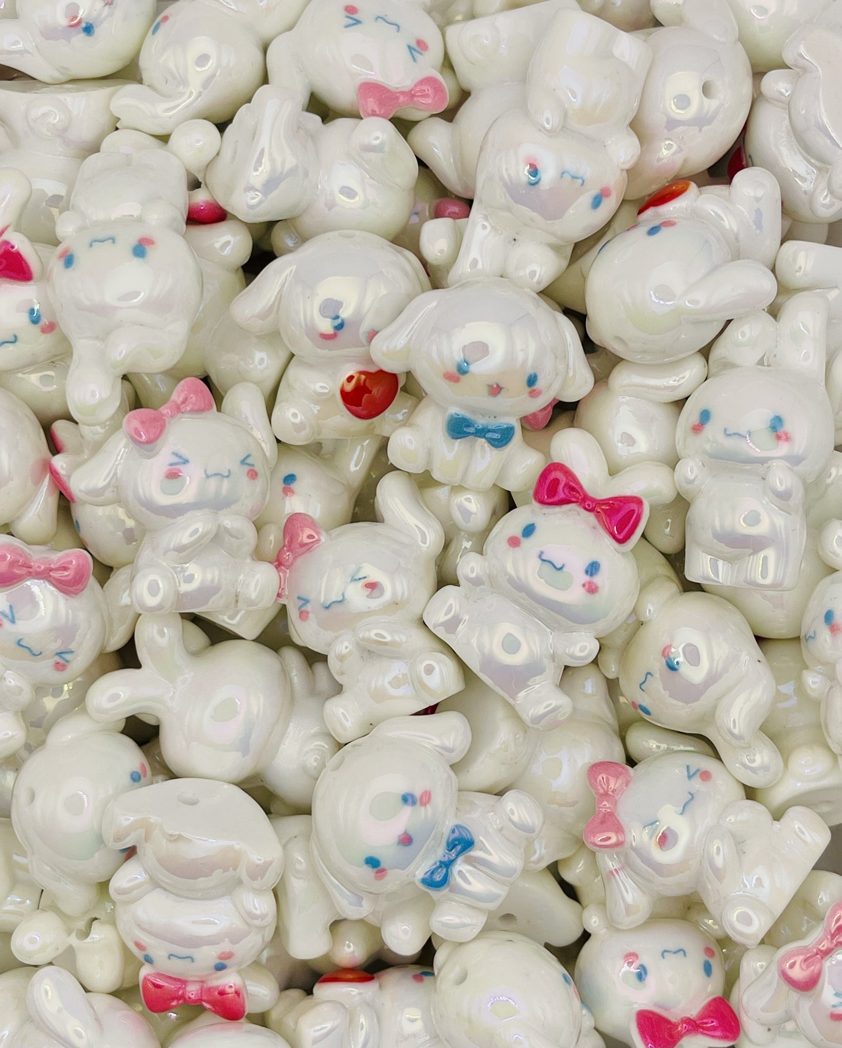 Pup Parade Beads – Iridescent Puppy Charms with Bows!