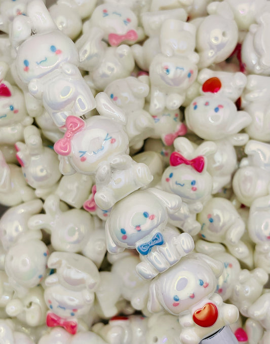 Pup Parade Beads – Iridescent Puppy Charms with Bows!
