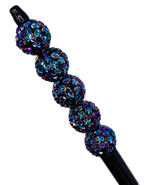Blue Galaxy Diamond Cut Rhinestone Beads