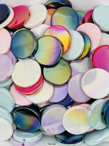 AB Iridescent Round Disc Beads for DIY