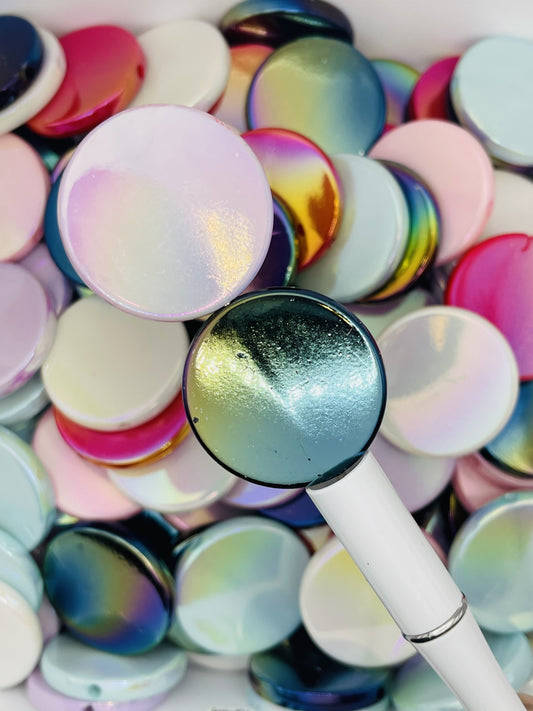 AB Iridescent Round Disc Beads for DIY