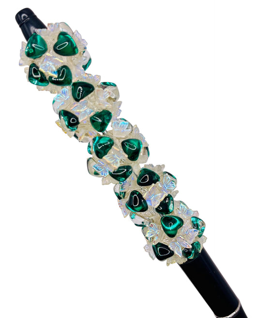 Emerald Green Butterfly Heart Beads