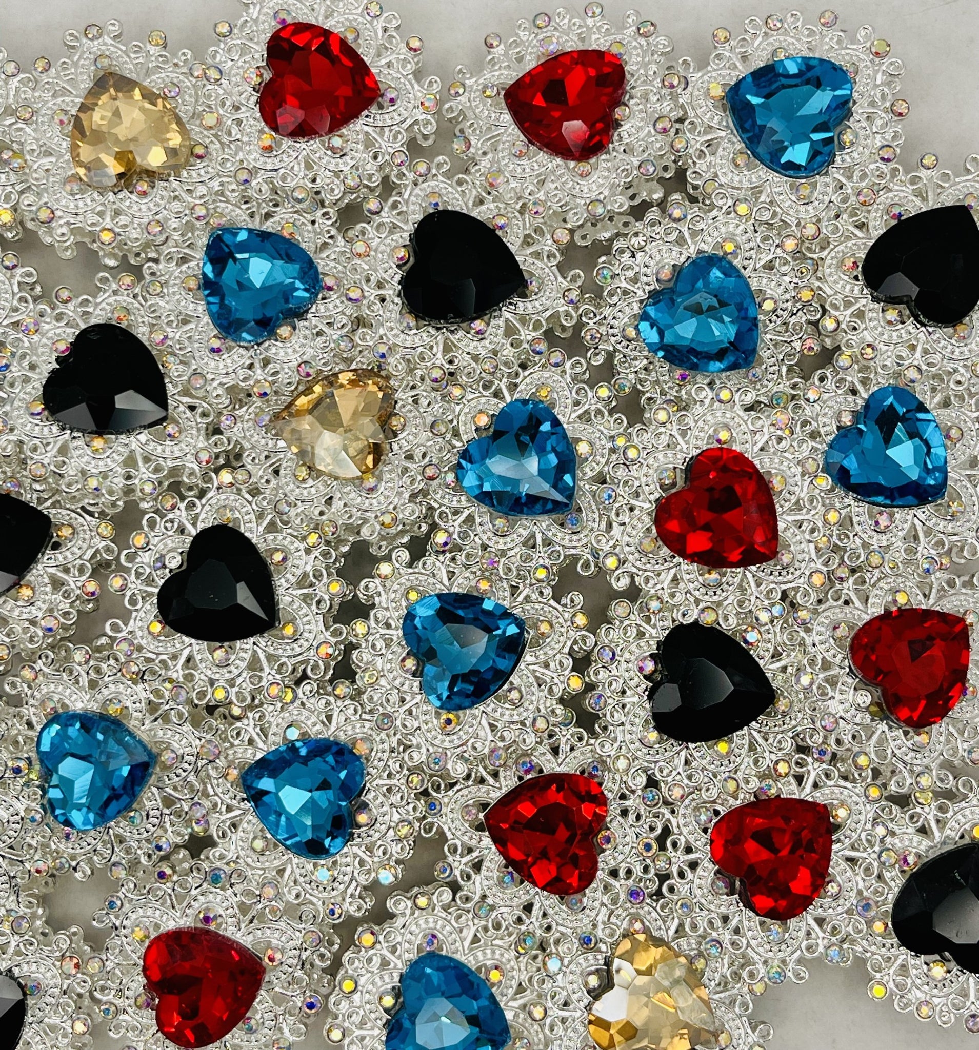 Metal Heart  with Gem Center!