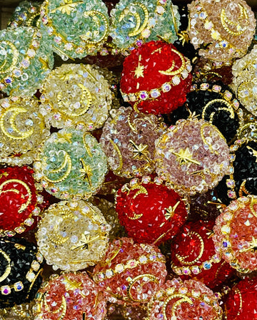 Sugar Moon & Star Beads with Gold Accents