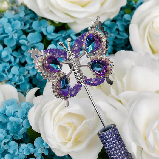 Rhinestone Butterfly Beads with Moveable Wings – Dynamic Elegance for Jewelry & Crafts