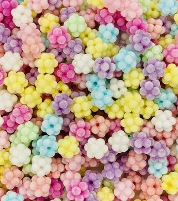 Flocked Popcorn Flower Beads