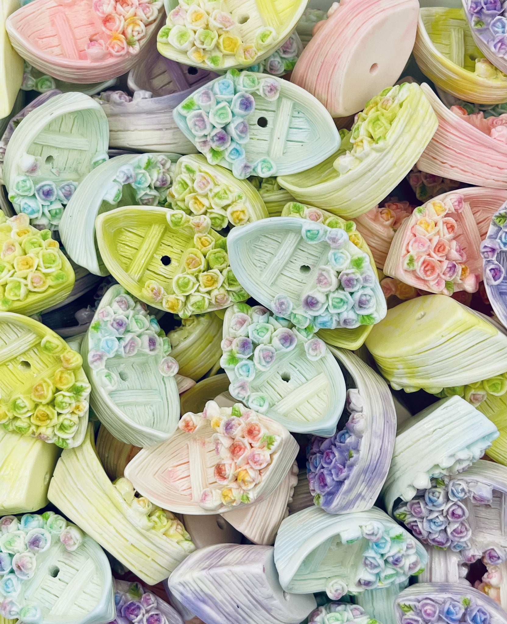 Pastel Flower Boat Beads