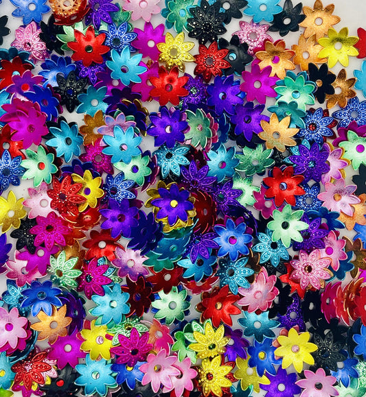 Vibrant Flower Spacer Beads