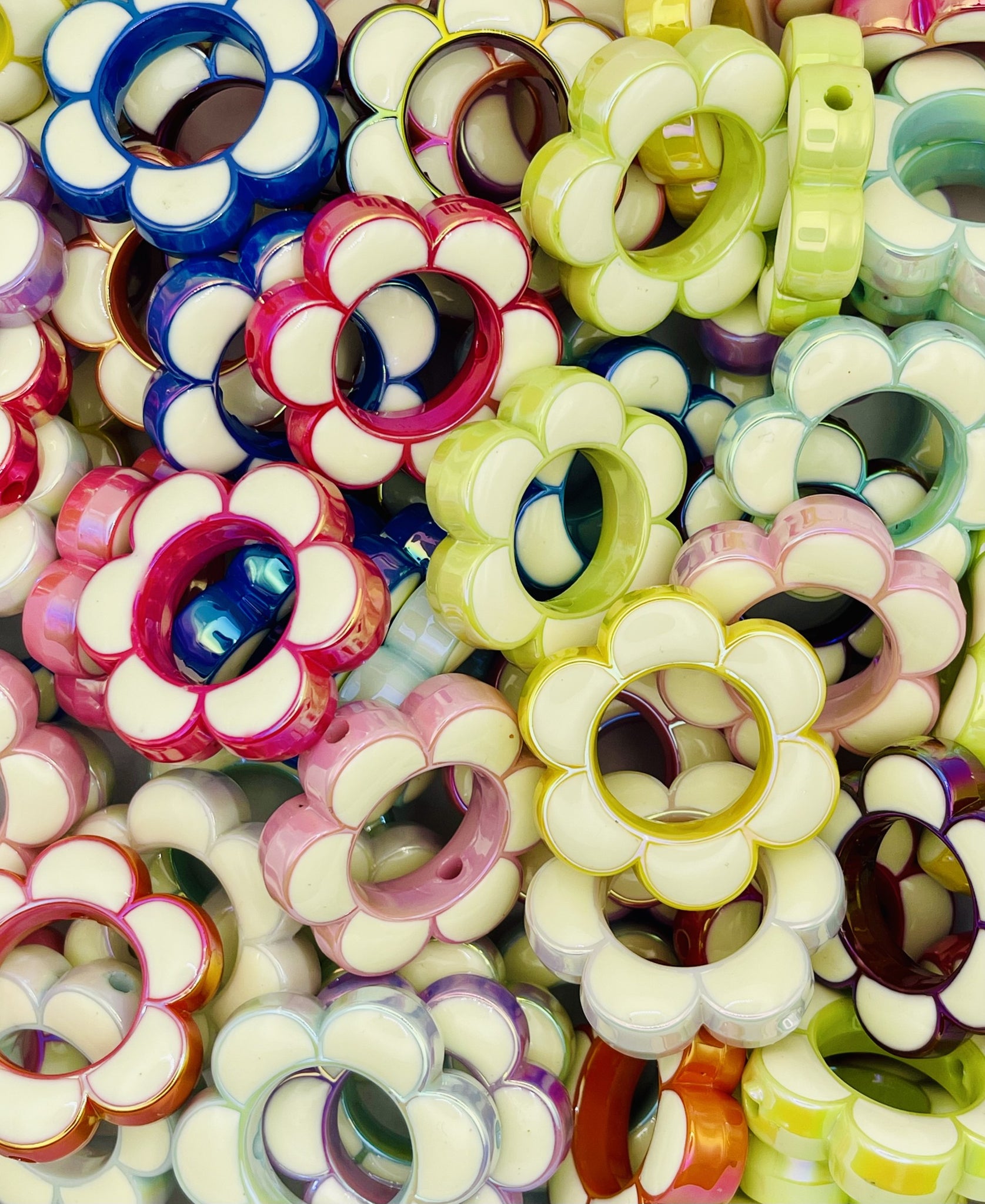 Chunky Retro Flower Beads & Disk