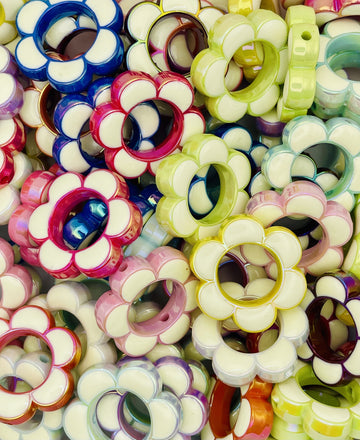 Chunky Retro Flower Beads & Disk