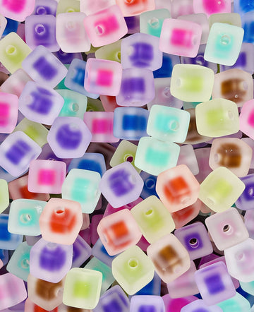 Frosted Square Cube Beads