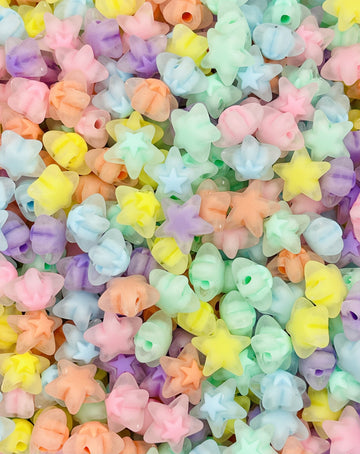 Frosted Pastel Star Beads – Acrylic Jewelry Making Supplies