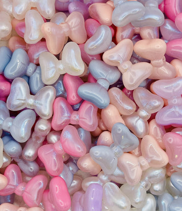 Iridescent Bow Beads – Pastel Bow Charms for Beadable Pens