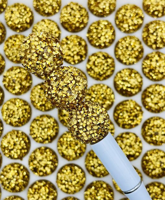 Gold Rhinestone Bubblegum Chunky Beads