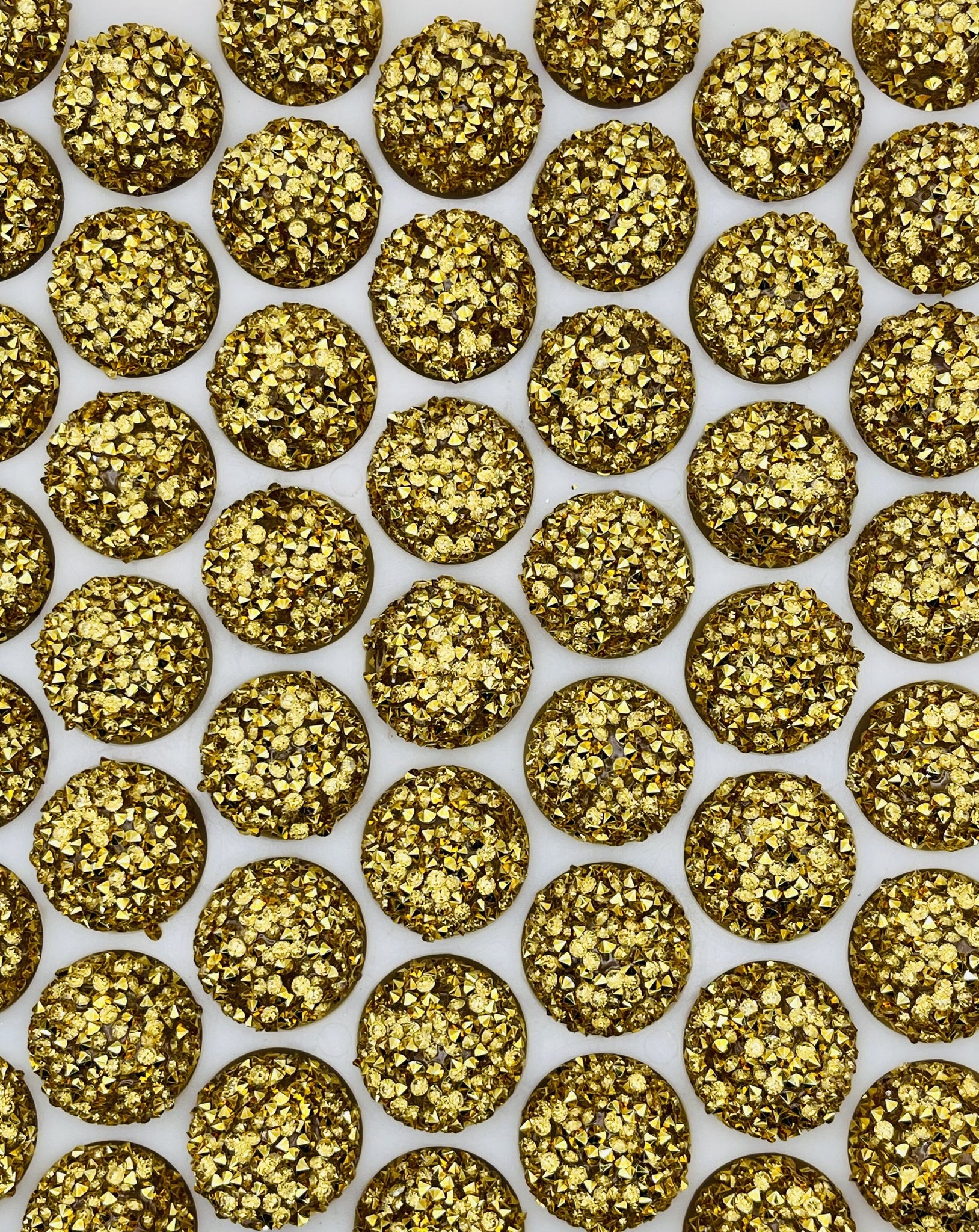 Gold Rhinestone Bubblegum Chunky Beads