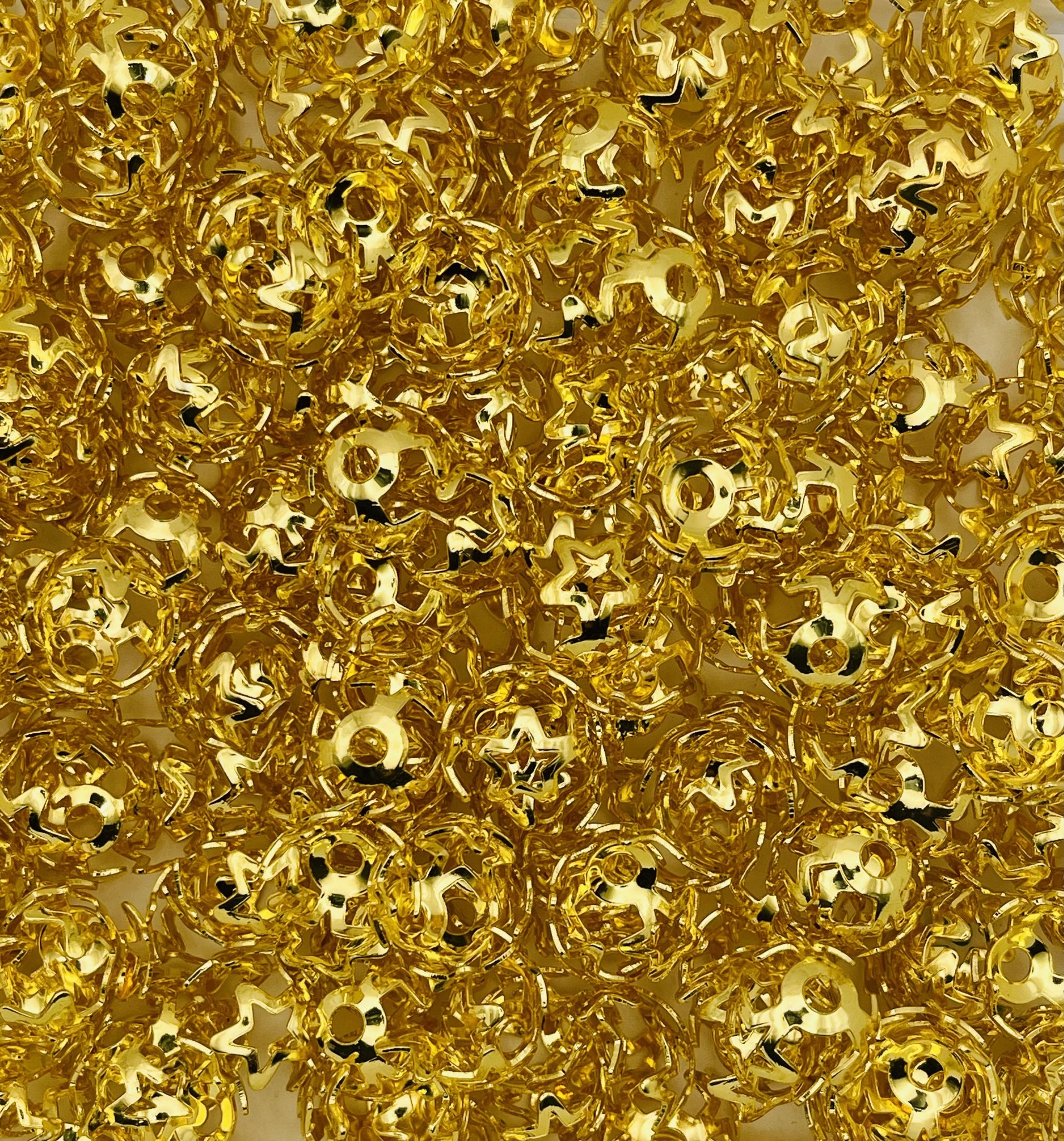 Gold Star Spacer Beads