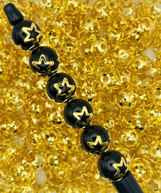 Gold Star Spacer Beads
