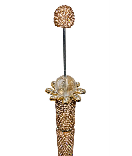 Gold Rhinestone Flower Spacers