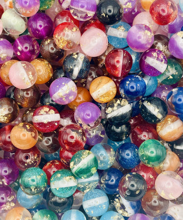 Gold Flake Glitter Beads