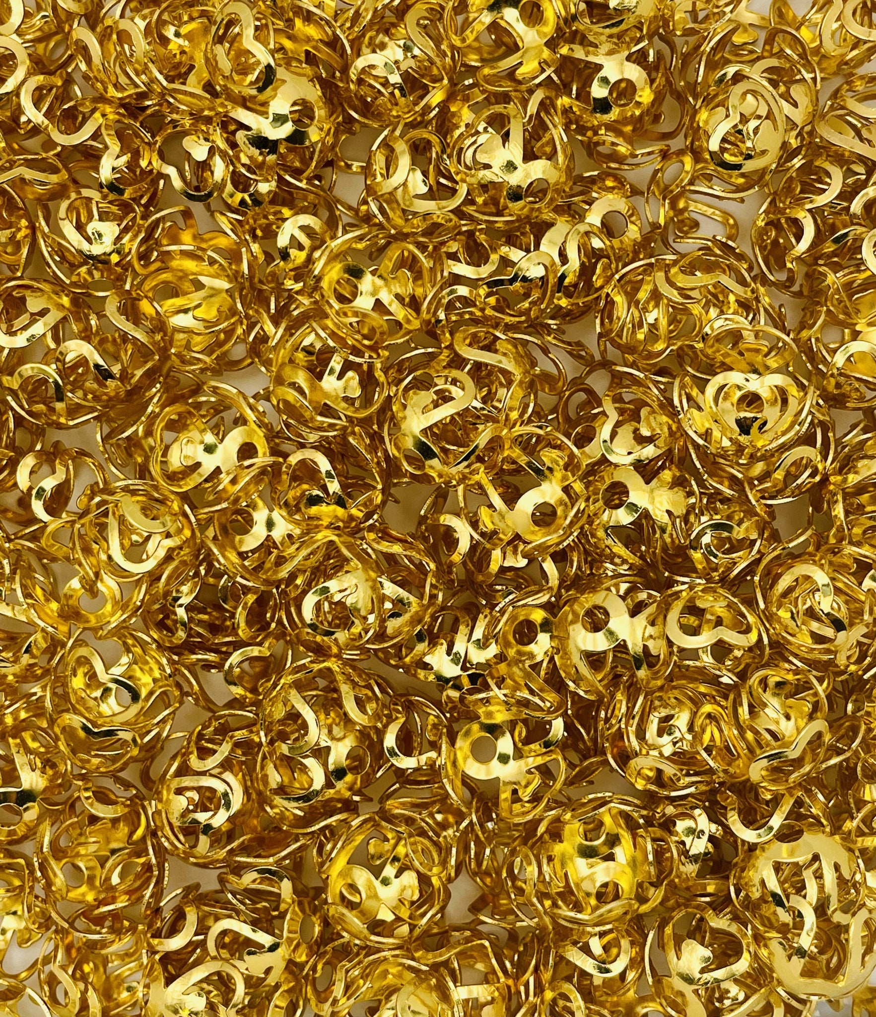 Gold Heart Spacer Beads