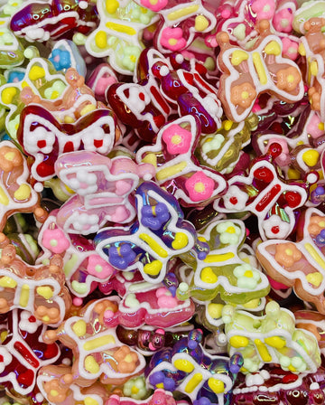 Hand-Painted Butterfly Beads (Assorted Colors)