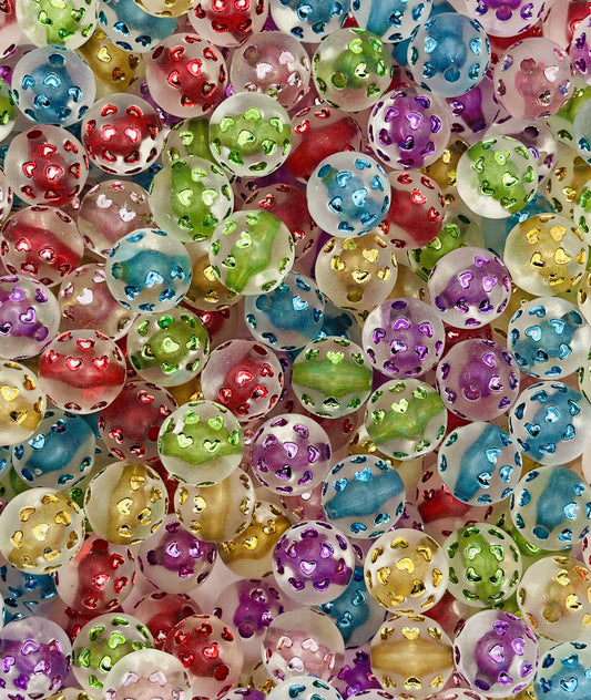 Iridescent Heart Beads